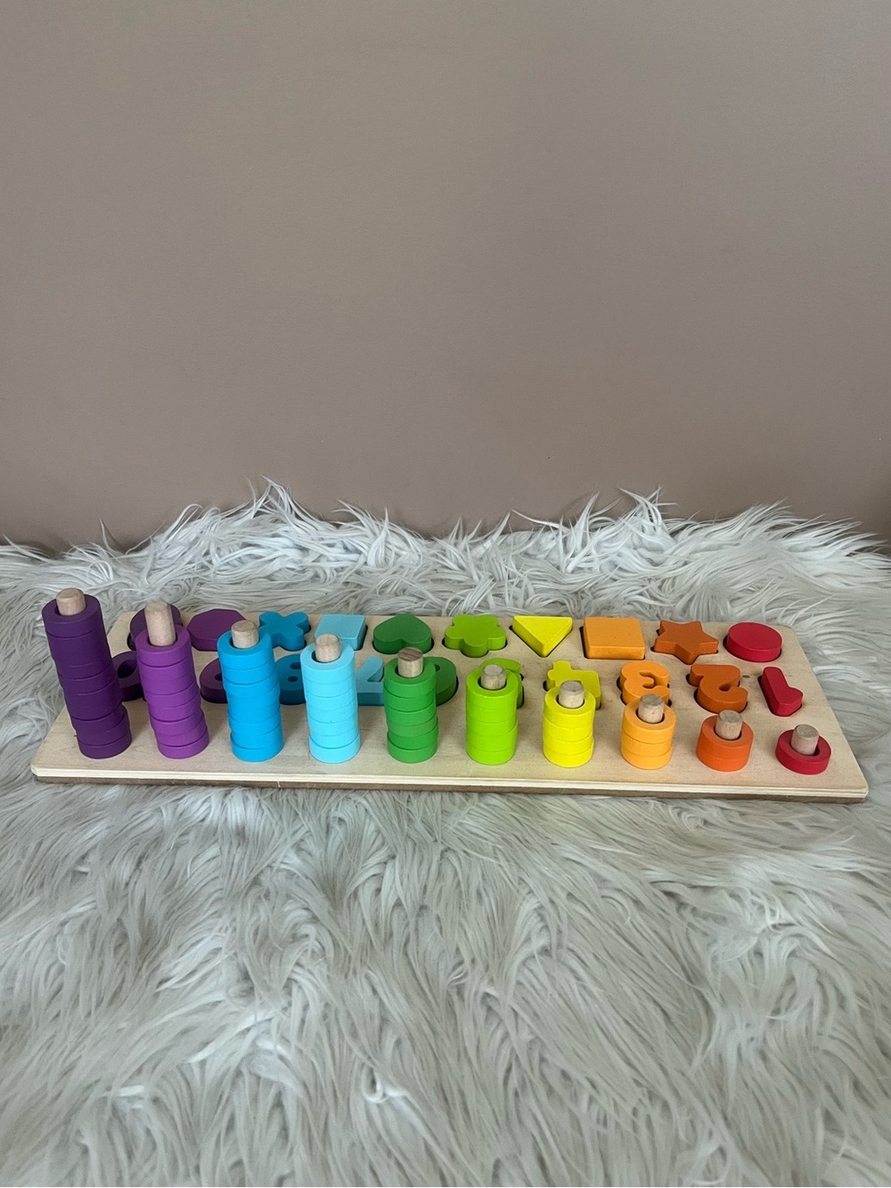 Montessori Wooden Learning Puzzle for Colors, Shapes, & Numbers - Picture 5 of 5